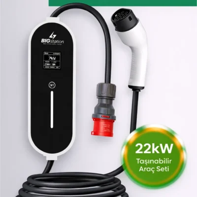BIGstation 22kW Taşınabilir Akıllı EV AC Şarj Cihazı Wi-Fi Destekli