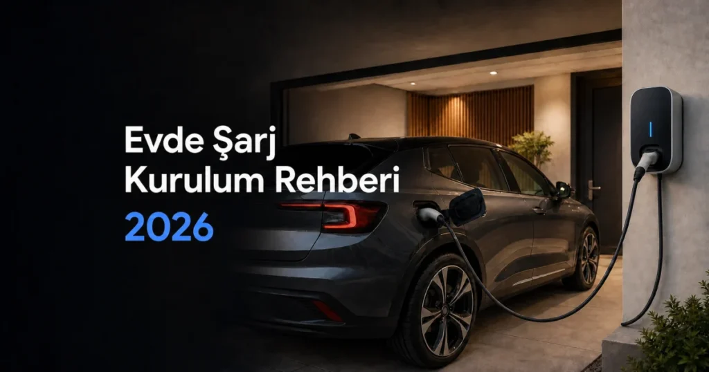 Evde Elektrikli Araç Şarj İstasyonu Kurulumu: 2026 Rehberi 4 Ev garajında elektrikli araca bağlı ev tipi şarj istasyonu