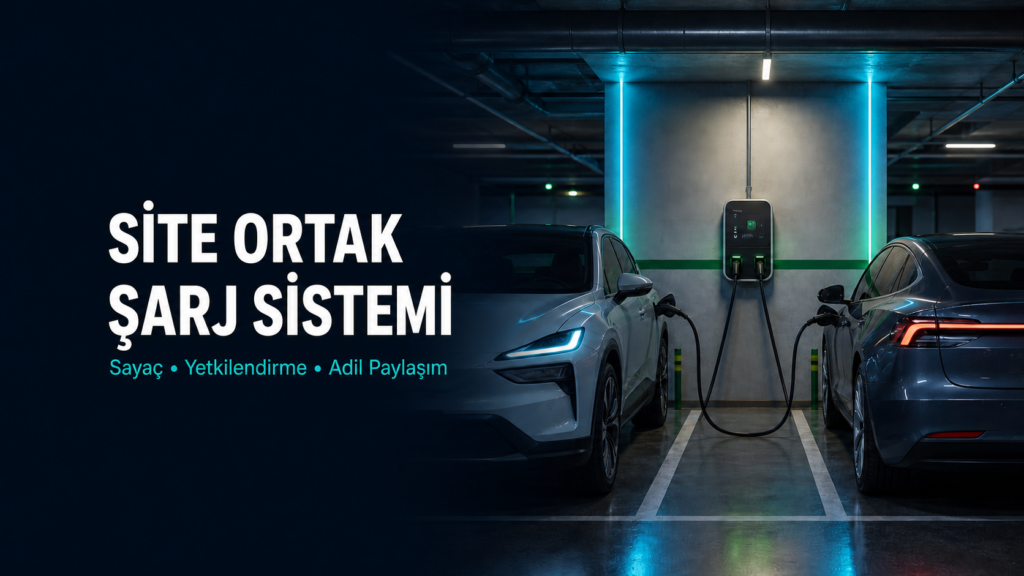 Site Otoparkında Ortak Şarj: Sayaç, Yetkilendirme ve Paylaşım 1 Site otoparkında sayaç ve kullanıcı yetkilendirmeli ortak elektrikli araç şarj sistemi